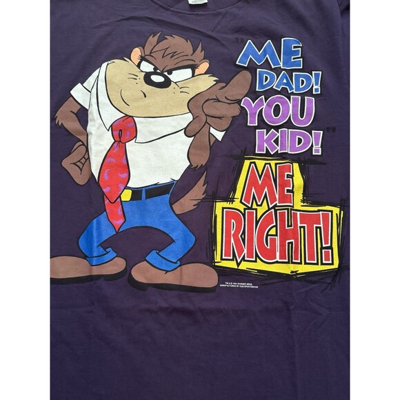 Vintage 90'S HONORS LOONEY TUNES Tasmanian Devil Character Print T-Shirt Size L - Picture 4 of 8